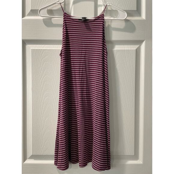 Forever 21 Purple & White‎ Striped Mini Dress Size XS - Picture 1 of 4